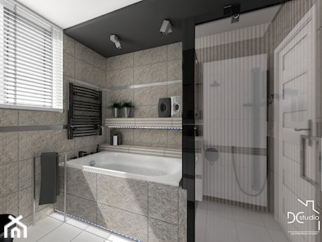 Aranżacje wnętrz - Łazienka: Black & beige bathroom - Średnia z punktowym oświetleniem łazienka z oknem, styl nowoczesny - Design Concept Studio Architektura Wnętrz . Przeglądaj, dodawaj i zapisuj najlepsze zdjęcia, pomysły i inspiracje designerskie. W bazie mamy już prawie milion fotografii!