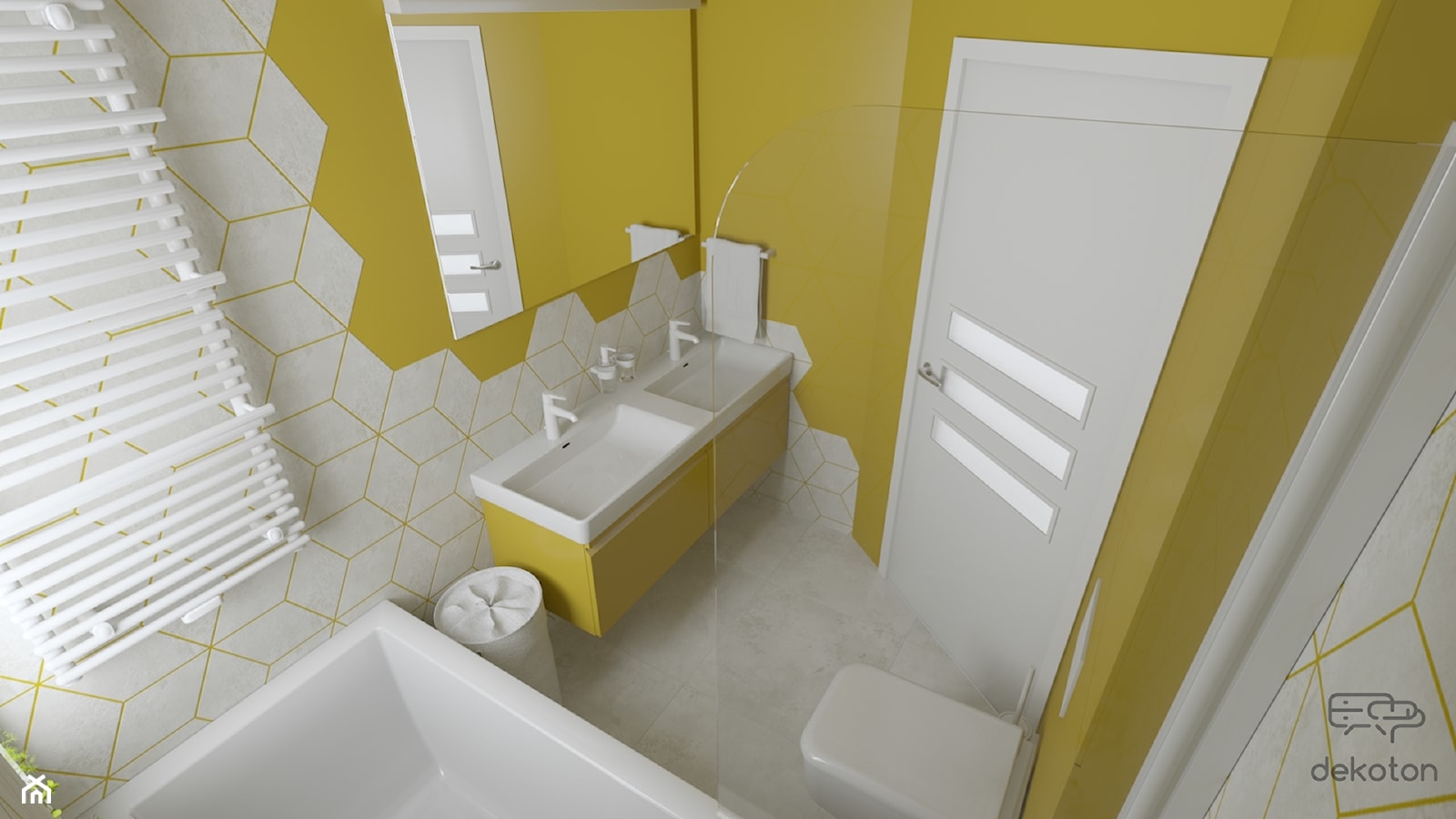 Trzy kolory łazienki - Żółta - zdjęcie od dekoton - Homebook