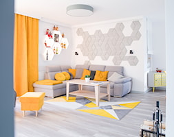 Żółty i szary w salonie - zdjęcie od dekoton - Homebook