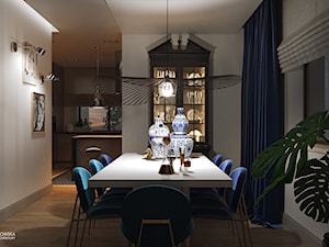 NOCTURNE - Średnia biała jadalnia jako osobne pomieszczenie, styl nowoczesny - zdjęcie od Ludwinowska Studio Architektury