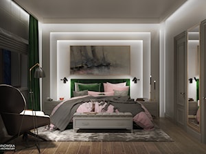 NOCTURNE - Średnia biała sypialnia, styl nowoczesny - zdjęcie od Ludwinowska Studio Architektury