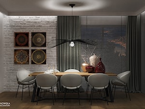 GEISHA - Duża szara jadalnia jako osobne pomieszczenie, styl nowoczesny - zdjęcie od Ludwinowska Studio Architektury