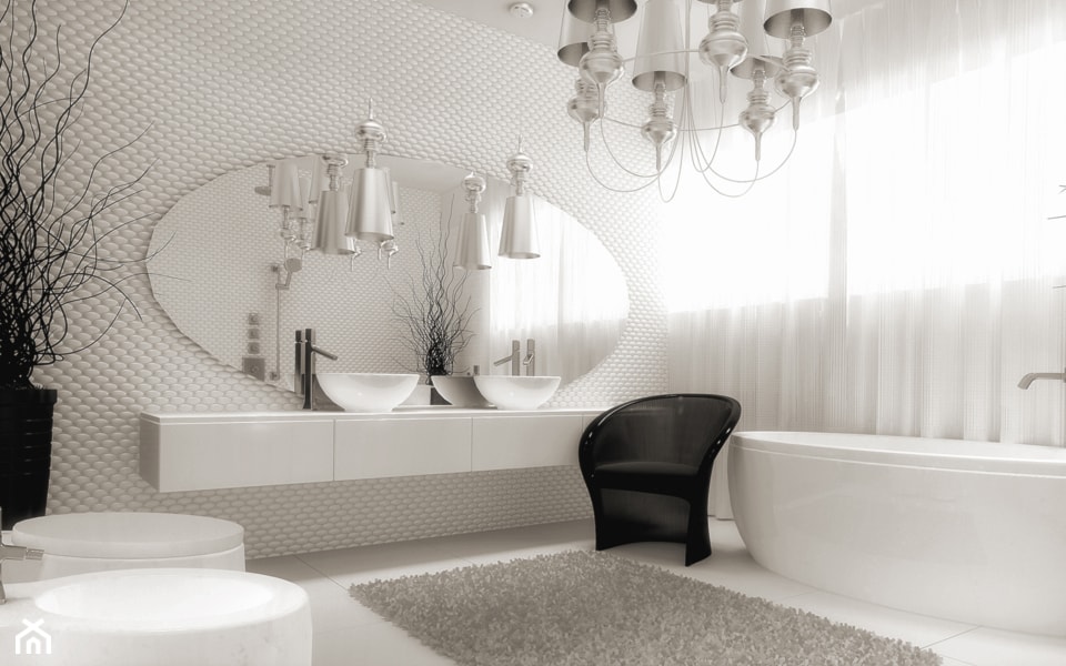 Kryształowo biała łazienka - zdjęcie od Ludwinowska Studio Architektury - Homebook