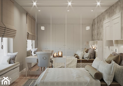 JAGODOWA - Duża z biurkiem sypialnia, styl tradycyjny - zdjęcie od Ludwinowska Studio Architektury