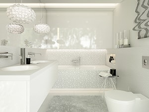 Średnia z dwoma umywalkami łazienka, styl minimalistyczny - zdjęcie od Ludwinowska Studio Architektury