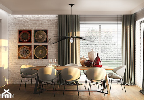 GEISHA - Duża biała jadalnia jako osobne pomieszczenie, styl skandynawski - zdjęcie od Ludwinowska Studio Architektury