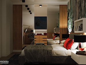 GEISHA - Średnia szara sypialnia, styl nowoczesny - zdjęcie od Ludwinowska Studio Architektury