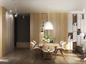 FOREST HOME - Średnia jadalnia w salonie, styl skandynawski - zdjęcie od Ludwinowska Studio Architektury
