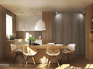 FOREST HOME - Mała otwarta z salonem biała kuchnia w kształcie litery l z oknem, styl skandynawski - zdjęcie od Ludwinowska Studio Architektury