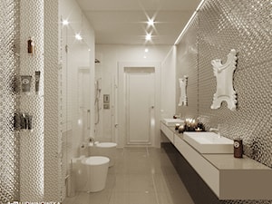 łazienka, srebrna, srebrzysta, płytki, galeria venis, artis, venis artis, elegancka - zdjęcie od Ludwinowska Studio Architektury