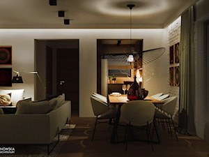 GEISHA - Średnia beżowa jadalnia w salonie, styl nowoczesny - zdjęcie od Ludwinowska Studio Architektury