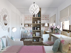 LENKA I EMILKA - Średni biały pokój dziecka dla dziecka dla nastolatka dla dziewczynki, styl nowoczesny - zdjęcie od Ludwinowska Studio Architektury