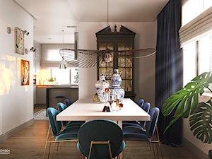 NOCTURNE - Duża biała jadalnia jako osobne pomieszczenie, styl nowoczesny - zdjęcie od Ludwinowska Studio Architektury