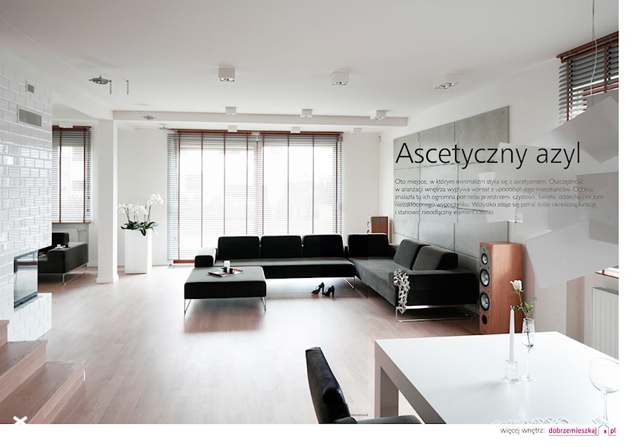 ASCETYCZNY AZYL - PUBLIKACJA W "DOBRZE MIESZKAJ" - Salon, styl minimalistyczny - zdjęcie od Ludwinowska Studio Architektury