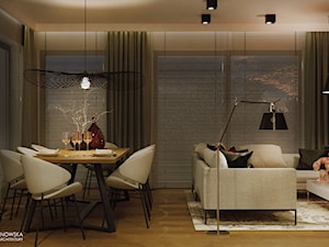 GEISHA - Średni beżowy salon z jadalnią, styl nowoczesny - zdjęcie od Ludwinowska Studio Architektury