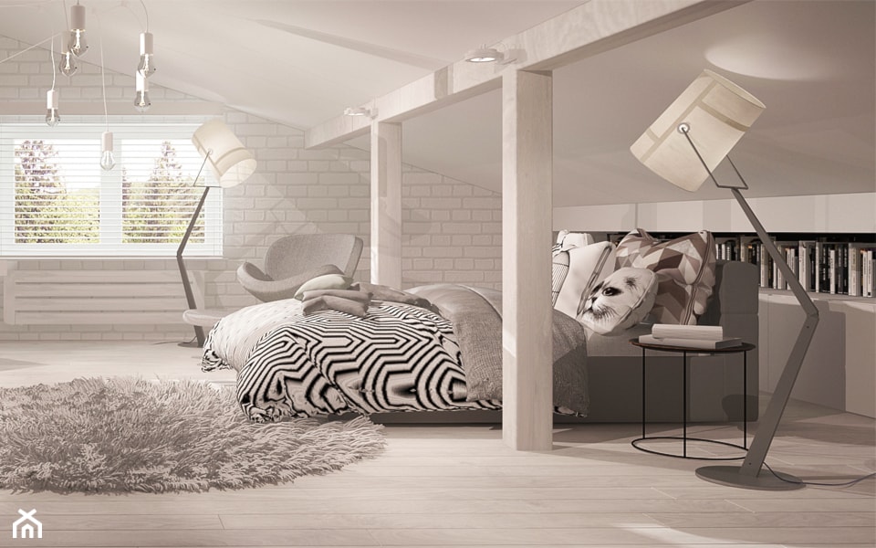 Sypialnia nastolatki w stylu skandynawskim - zdjęcie od Ludwinowska Studio Architektury - Homebook