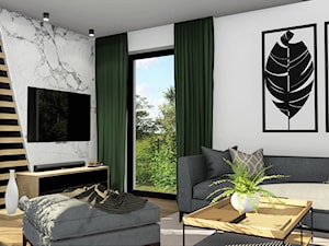 Projekt domu jednorodzinnego - Salon - zdjęcie od BF Studio - projektowanie wnętrz