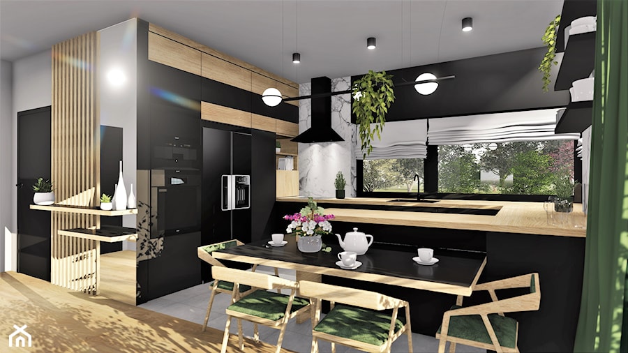 Projekt domu jednorodzinnego - Kuchnia - zdjęcie od BF Studio - projektowanie wnętrz