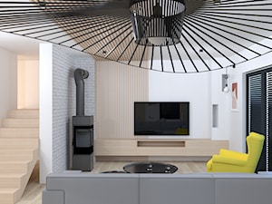 Projekt domu jednorodzinnego w Rudzie Sląskiej - Salon, styl nowoczesny - zdjęcie od NIE TAK TO TAK Pracownia Architektury Wnętrz