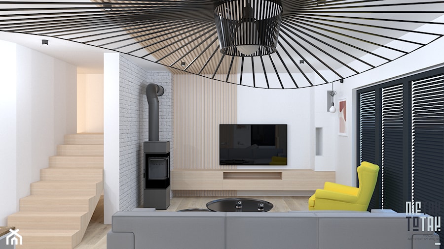 Projekt domu jednorodzinnego w Rudzie Sląskiej - Salon, styl nowoczesny - zdjęcie od NIE TAK TO TAK Pracownia Architektury Wnętrz