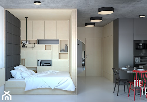 Projekt mieszkania w Katowicach - Sypialnia, styl nowoczesny - zdjęcie od NIE TAK TO TAK Pracownia Architektury Wnętrz