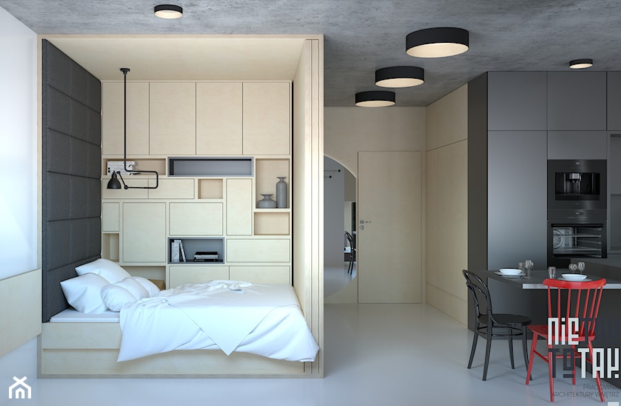 Projekt mieszkania w Katowicach - Sypialnia, styl nowoczesny - zdjęcie od NIE TAK TO TAK Pracownia Architektury Wnętrz