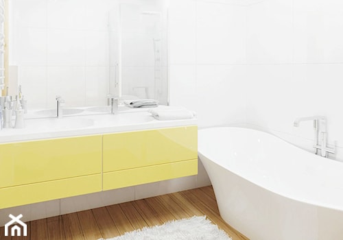 Z200 - Mała bez okna z dwoma umywalkami łazienka, styl nowoczesny - zdjęcie od Z500