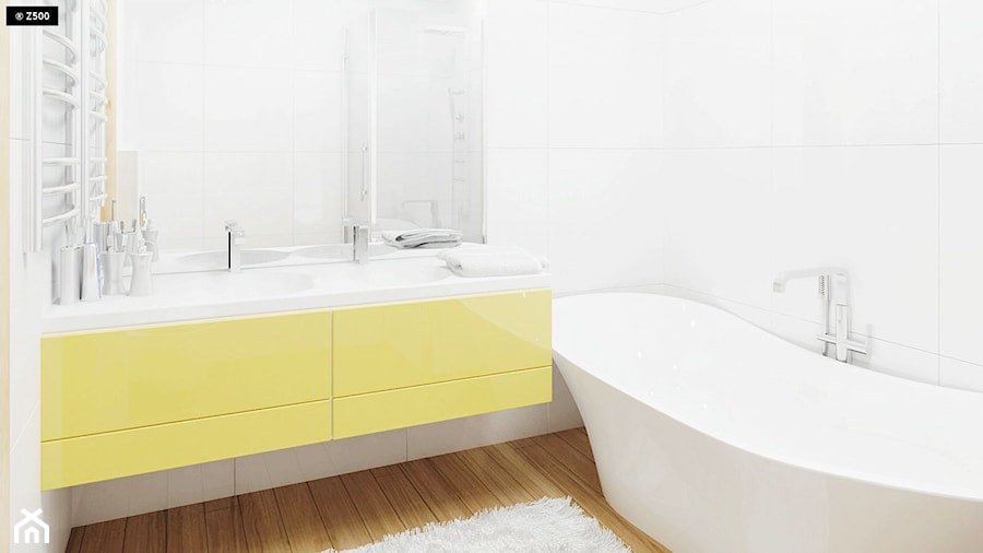 Z200 - Mała bez okna z dwoma umywalkami łazienka, styl nowoczesny - zdjęcie od Z500