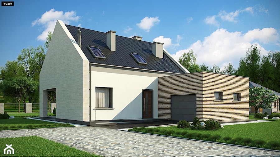 Z364 - Średnie jednopiętrowe domy jednorodzinne tradycyjne murowane z dwuspadowym dachem, styl tradycyjny - zdjęcie od Z500