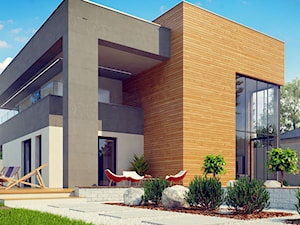 Duże jednopiętrowe nowoczesne domy jednorodzinne murowane drewniane - zdjęcie od Z500