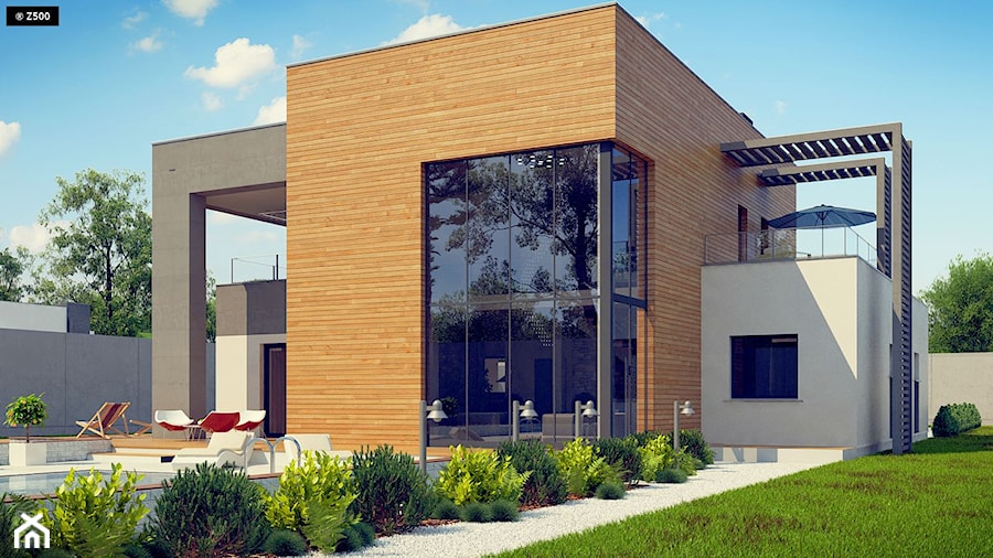 Duże jednopiętrowe nowoczesne domy pasywne murowane - zdjęcie od Z500