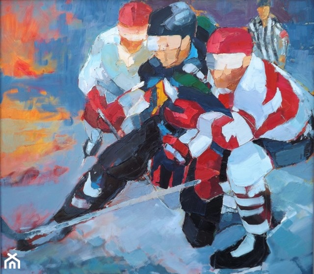 Roman Gruszecki - Hokej - obrazy olejne na płótnie - zdjęcie od Art in House Gallery Online