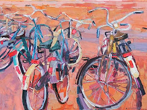 Roman Gruszecki - Rowery w Amsterdamie - obrazy olejne na płótnie - zdjęcie od Art in House Gallery Online
