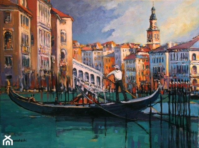 Piotr Rembieliński - Wenecja, Canal Grande - obrazy malowane na płótnie - zdjęcie od Art in House Gallery Online - Homebook