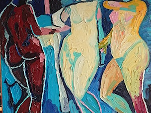 Czesław Trzciński - W łaźni - obrazy olejne na płótnie - zdjęcie od Art in House Gallery Online