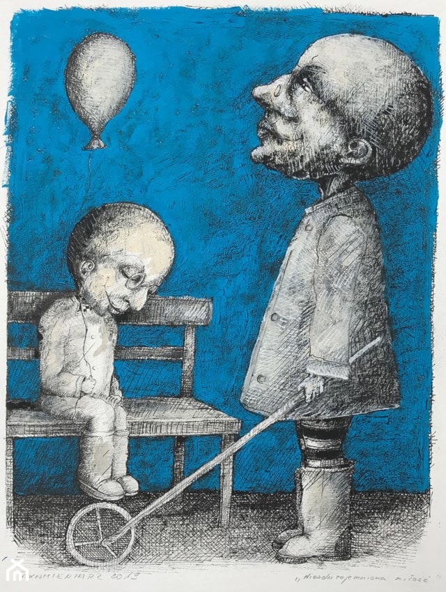 Piotr Kamieniarz - Nieodwzajemniona miłość - rysunki i obrazy malowane - zdjęcie od Art in House Gallery Online