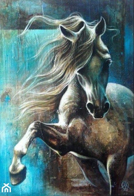 Kamila Karst - Blue Horse - obrazy malowane - zdjęcie od Art in House Gallery Online