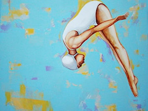 Renata Magda, Skok - obrazy malowane na płótnie - zdjęcie od Art in House Gallery Online