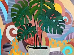 Marcin Painta - Monstera - obrazy malowane na płótnie - zdjęcie od Art in House Gallery Online