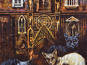 Maciej Urbaniak - obrazy malowane na płótnie, koty, strażnicy katedry - zdjęcie od Art in House Gallery Online