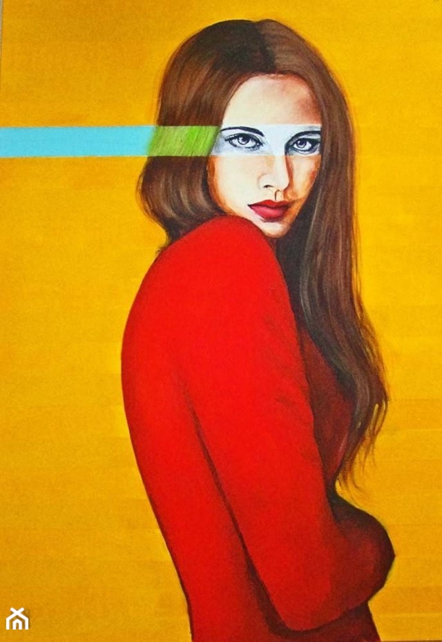 Renata Magda, Letnie, zielono-cyjanowe myśli - obrazy malowane na płótnie - zdjęcie od Art in House Gallery Online