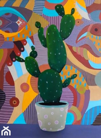 Marcin Painta - Kaktus - obrazy malowane na płótnie - zdjęcie od Art in House Gallery Online - Homebook