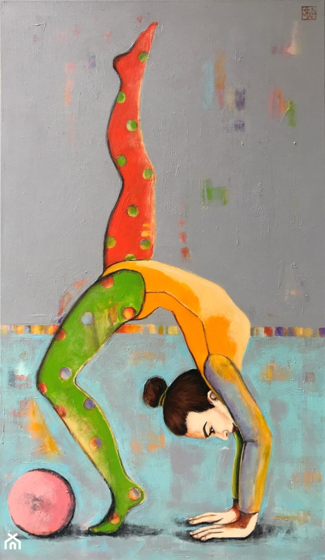 Renata Magda, Akrobatka - obrazy malowane na płótnie - zdjęcie od Art in House Gallery Online