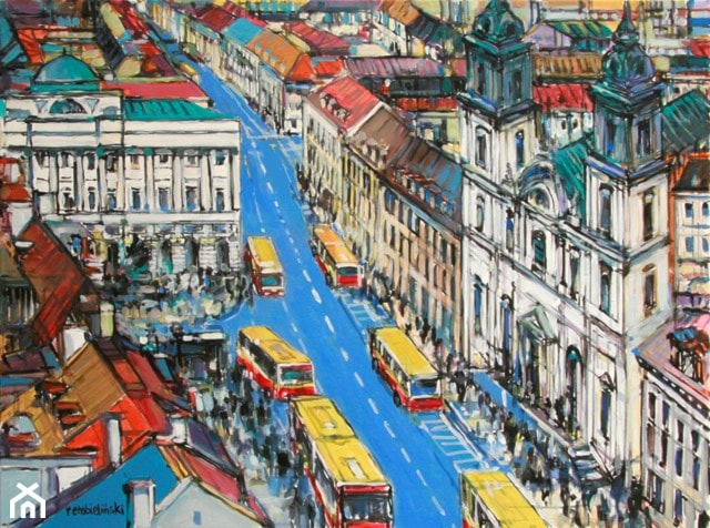 Piotr Rembieliński - Warszawa, Krakowskie Przedmieście - obrazy malowane na płótnie - zdjęcie od Art in House Gallery Online