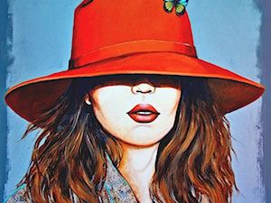 Renata Magda, Red hat - obrazy malowane na płótnie - zdjęcie od Art in House Gallery Online