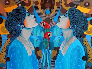 Marcin Painta - One dwie i dwie papugi - obrazy malowane na płótnie - zdjęcie od Art in House Gallery Online