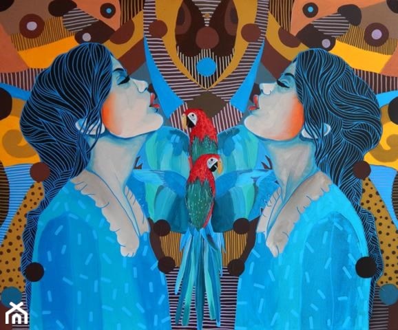 Marcin Painta - One dwie i dwie papugi - obrazy malowane na płótnie - zdjęcie od Art in House Gallery Online - Homebook