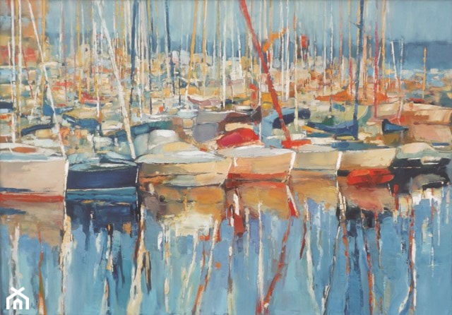 Roman Gruszecki - Port Frejus - obrazy olejne na płótnie - zdjęcie od Art in House Gallery Online