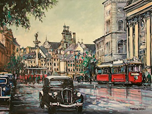 Piotr Rembieliński - Warszawa, Plac Zamkowy - obrazy malowane na płótnie - zdjęcie od Art in House Gallery Online