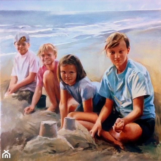 Jan Dubrowin - Plaża Wypieki - obrazy malowane na płótnie - zdjęcie od Art in House Gallery Online - Homebook